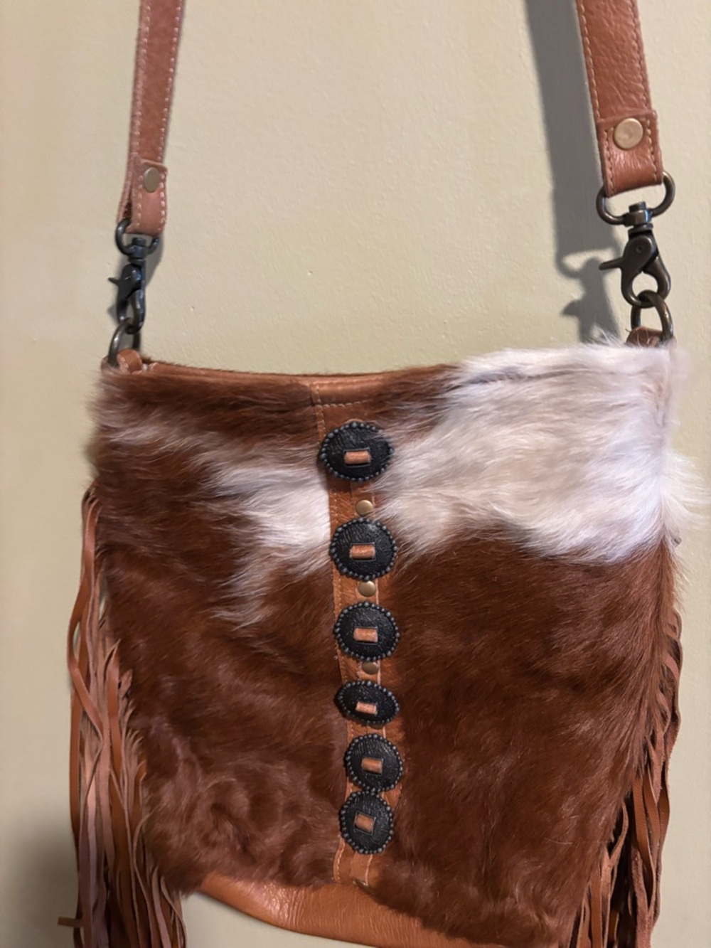 Myra Bag Flouncy Leather Fringe Crossbody Purse - Picture 2 of 6